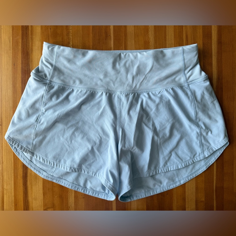 LULULEMON Women’s High Rise Light Blue Athletic Shorts